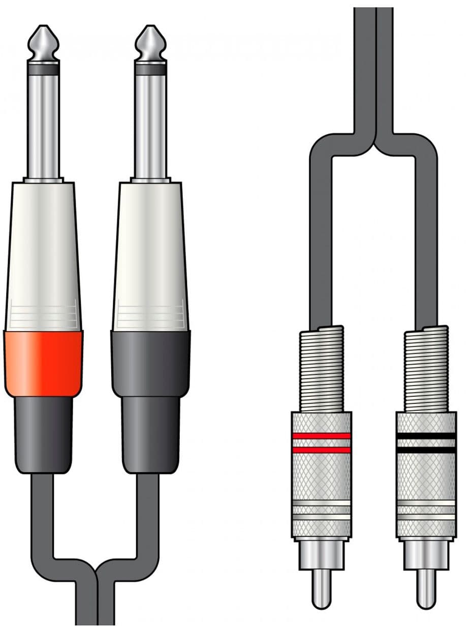 Chord Cable 2 RCA Macho - 2 Jack 6.3mm Mono 1.5 metros
