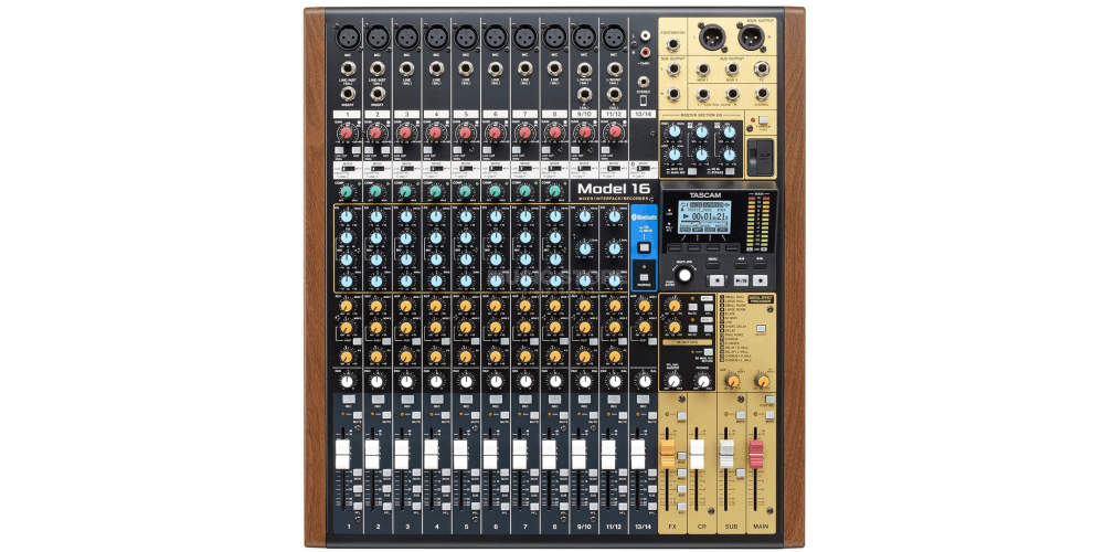 Tascam Model 16 Mesa de mezclas analógica con grabador multipistas e interfaz de audio Model 16