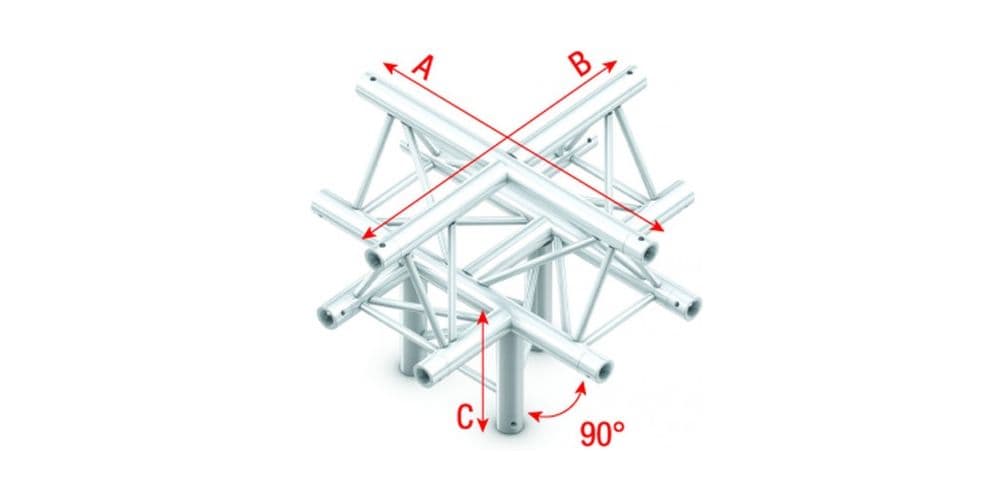 Showtec FT30052 Cross+down 5-way,apexup 50cm Pro-30 Triangle F Truss FT30052