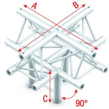 Showtec FT30052 Cross+down 5-way,apexup 50cm Pro-30 Triangle F Truss FT30052