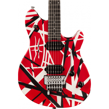 Evh wolfgang special striped red, black y white guitarra eléctrica funda incluída