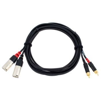 Cordial cfu 3 mc cable de 2 xlr macho a 2 rca 3 metros