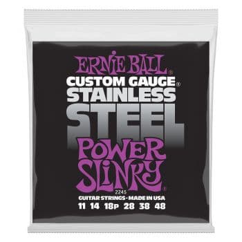 Ernie ball 2245 power slinky s.steel cuerdas para guitarra eléctrica 11-48