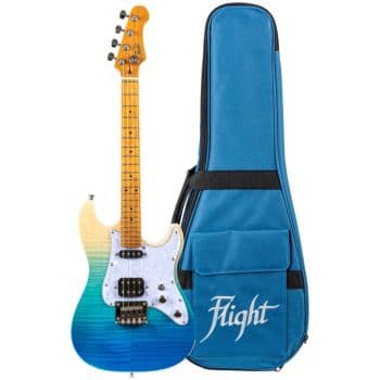 Flight Ukelele Tenor Rock Series Pathfinder Transparent Blue Electric Rock Series Pathfinder Transparent Blue