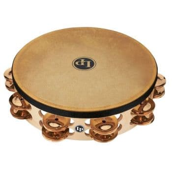 Latin percussion lp384-bz pandereta pro, 10 pulgadas, doble fila, bronce