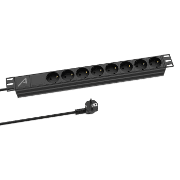 Audibax psr8-sb regleta 8 tomas schuko para armario rack 19 1u