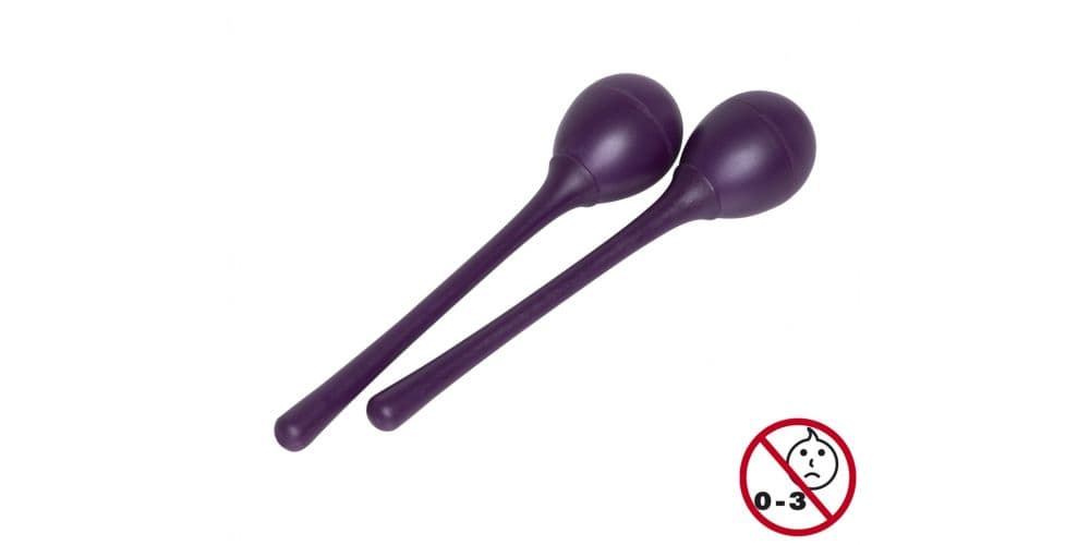 Stagg EGG-MA L/PP Par de maracas de plástico con mango largo en forma de huevo purpura EGG-MA L/PP