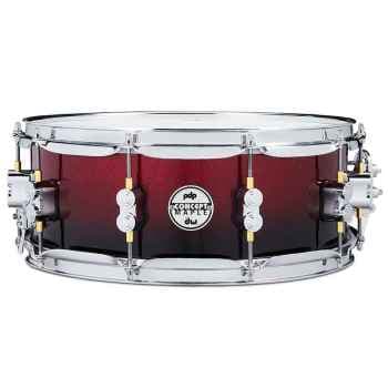 Drum workshop pdcm5514ssrb pdp concept maple 5.5x14 snare red to black fade lacquer