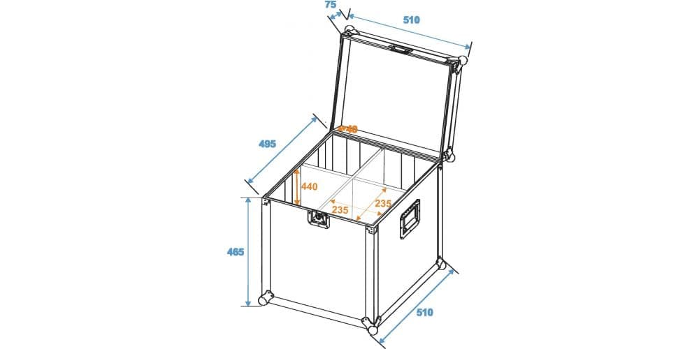 Roadinger 4x PAR-64 Spot Long Flightcase Focos Flightcase 4x PAR-64 Spot Long