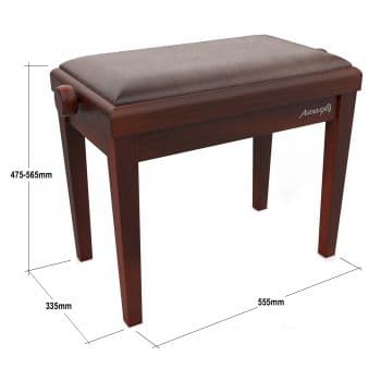 Audibax KB600 Nogal Banco para Piano Teclado Ajustable Regulable Acolchado KB600 Nogal