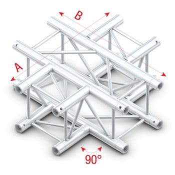 Showtec PQ30041 Cross 4-way - 50cm Pro-30 Square P Truss PQ30041