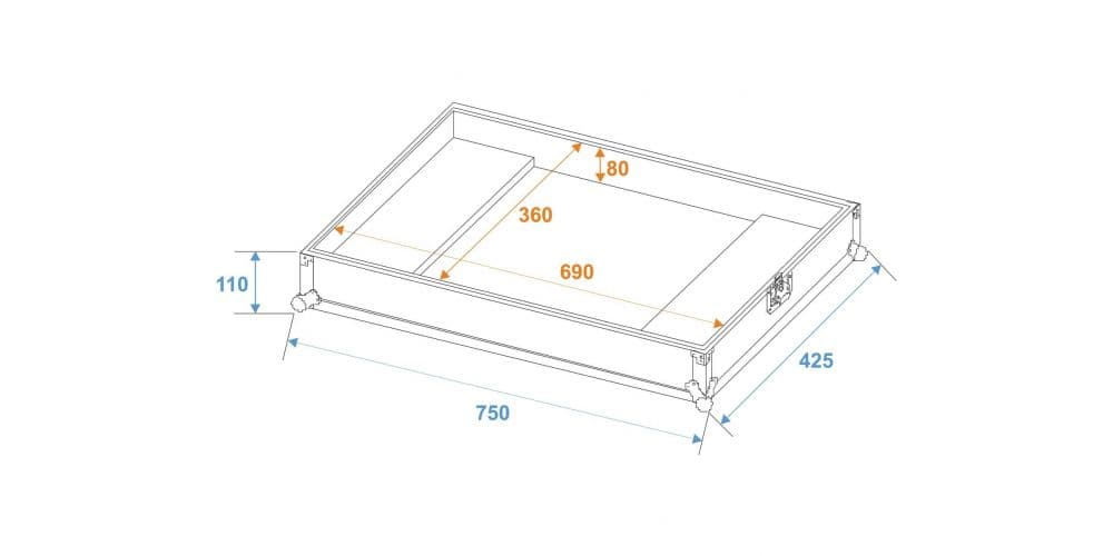 Roadinger ICE-100/ICE-101 Flightcase Flightcase ICE-100/ICE-101