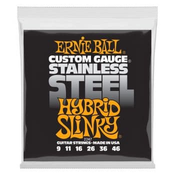 Ernie ball 2247 slinky s.steel hybrid cuerdas para guitarra eléctrica 9-46