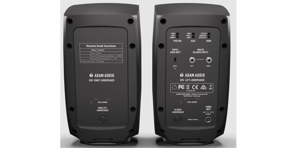 ADAM D3V Black Monitor Pareja D3V Black