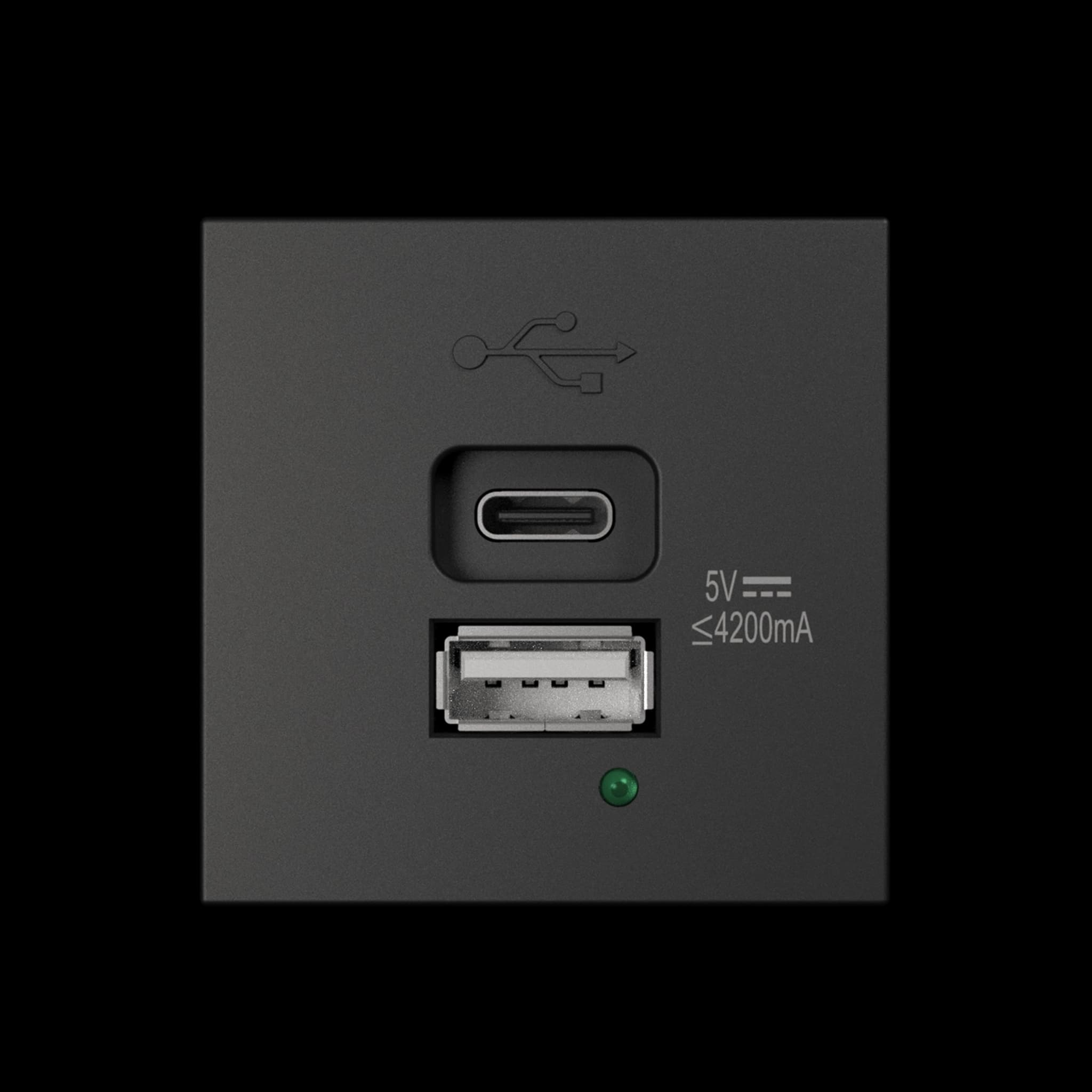 PROCAB CP45PUSB/B Módulo de conexión - Módulo cargador con USB tipo A y tipo C Negro PROCAB CP45PUSB/B