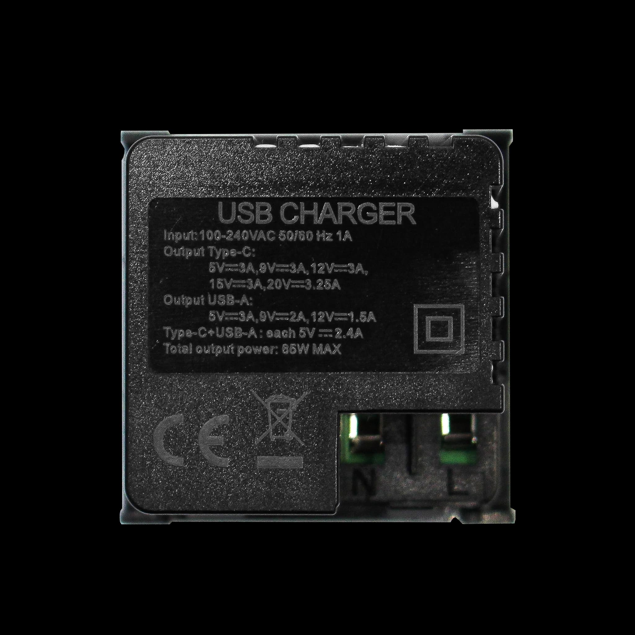 PROCAB CP45PUSB/B Módulo de conexión - Módulo cargador con USB tipo A y tipo C Negro PROCAB CP45PUSB/B