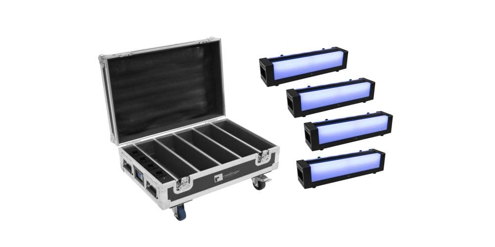 Eurolite Set 4x AKKU Bar-6 Glow QCL + Estuche con Función de Carga Set 4x AKKU Bar-6 Glow QCL + Estuche con Función
