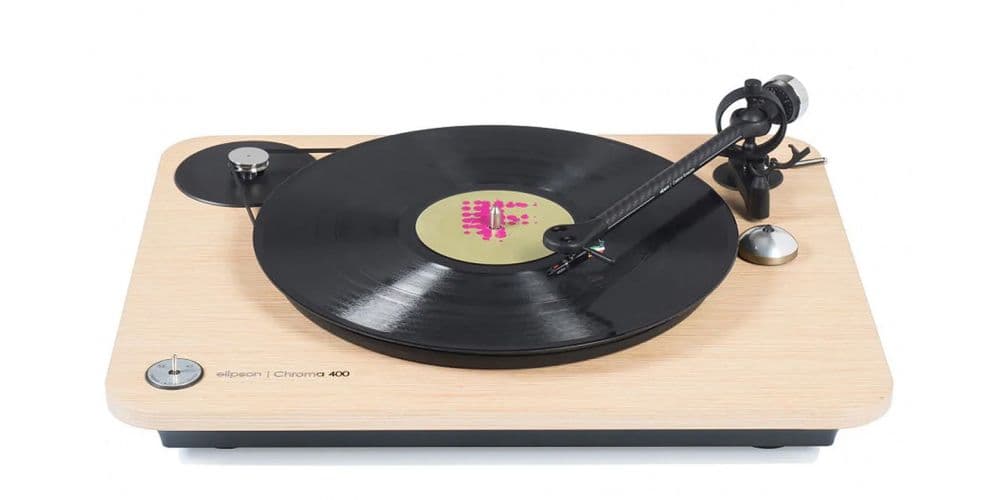 elipson Chroma 400 Oak RIAA Giradiscos con Previo Capsula MM Ortofon OM10 Chroma 400 Oak RIAA