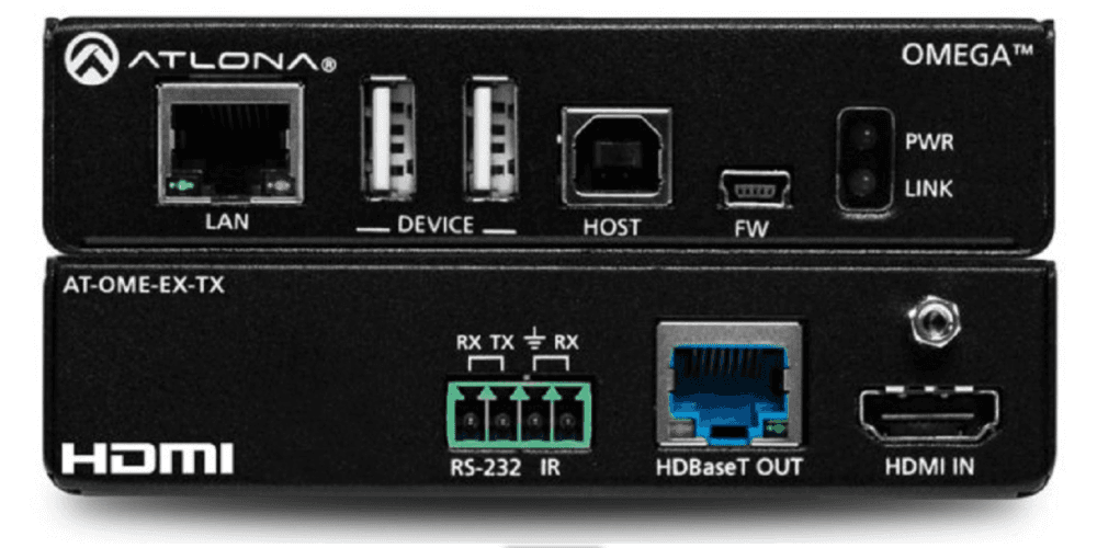 Atlona Transmisor OMEGA 4K/UHD HDMI y USB sobre HDBaseT, 100mts, Control y PoE AT-OME-EX-TX