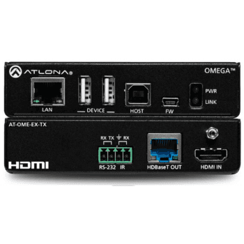 Atlona Transmisor OMEGA 4K/UHD HDMI y USB sobre HDBaseT, 100mts, Control y PoE AT-OME-EX-TX