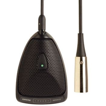 SHURE MX393/C Microfono mini Superfície Cardioide con Interruptor y LED. Conector XLR MX393/C