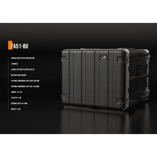 Audibax FA51 8U Rack Flightcase Negro FA51-8U Rack Case