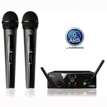 Akg wms-40 mini dual vocal set micrófono inalambrico mano us25ac