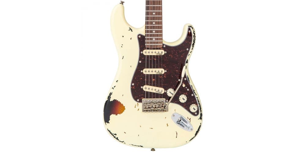 Vintage V6 Distressed White Guitarra Eléctrica Vintage V6 Distressed White