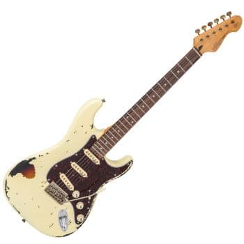 Vintage V6 Distressed White Guitarra Eléctrica Vintage V6 Distressed White