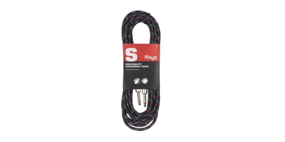 Stagg SGC3VT-BK Cable de 3metros jack a jack de 6.3 Negro SGC3VT Negro