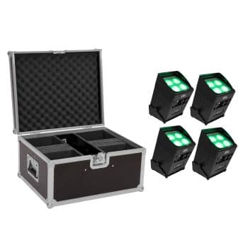 Eurolite set 4x akku up-4 entry qcl spot quickdmx + case