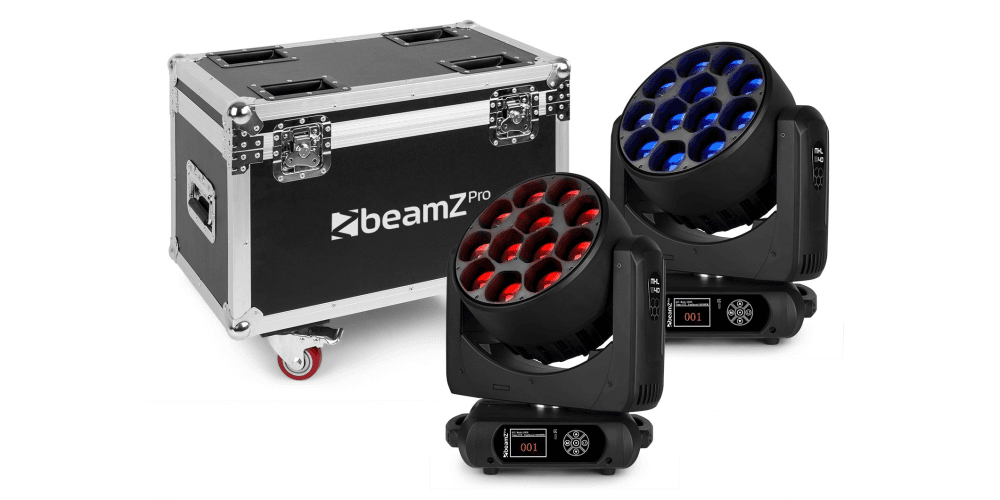 Beamz MHL1240 Cabeza Movil LED Zoom 12 X 40W 2 Piezas en FlightCase 150100 MHL1240