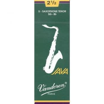 Vandoren caja 5 cañas saxo tenor vandoren java 2 1/2 caja verde