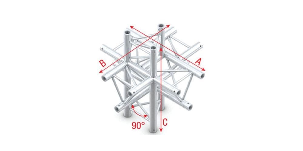 Showtec FT30061 Cross up/down 6-way - 50cm Pro-30 Triangle F Truss FT30061
