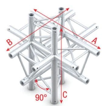 Showtec FT30061 Cross up/down 6-way - 50cm Pro-30 Triangle F Truss FT30061