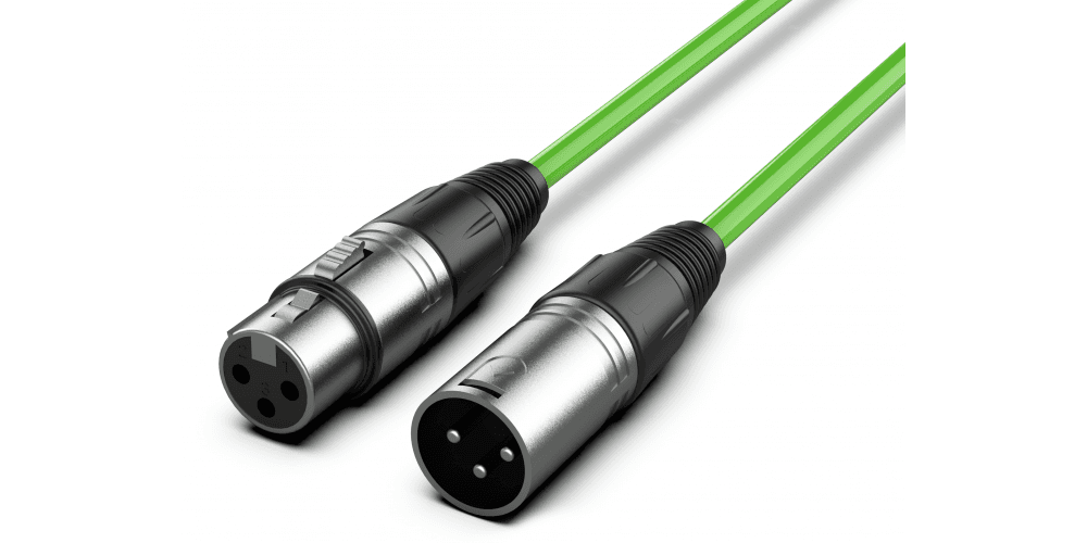 Audibax Silver Cable XLR Macho - XLR Hembra 15 Metros Verde XLR15G