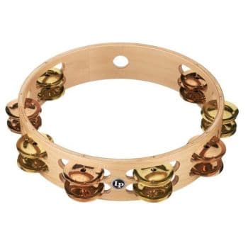 Latin percussion lp380b-bb pandereta pro, 10 pulgadas, doble fila, latón / bronce
