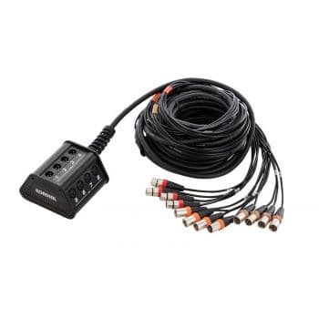 Cordial cyb 8-4 c/15 cajetin de escenario multicore 8 entradas 4 salidas 15 metros