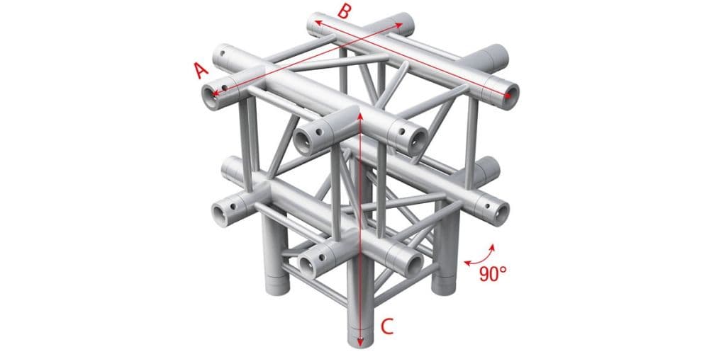 Showtec GQ30065 Cross + Down 5-way - 50cm Pro-30 Square G Truss GQ30065