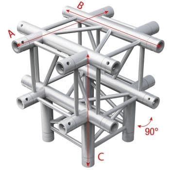 Showtec GQ30065 Cross + Down 5-way - 50cm Pro-30 Square G Truss GQ30065