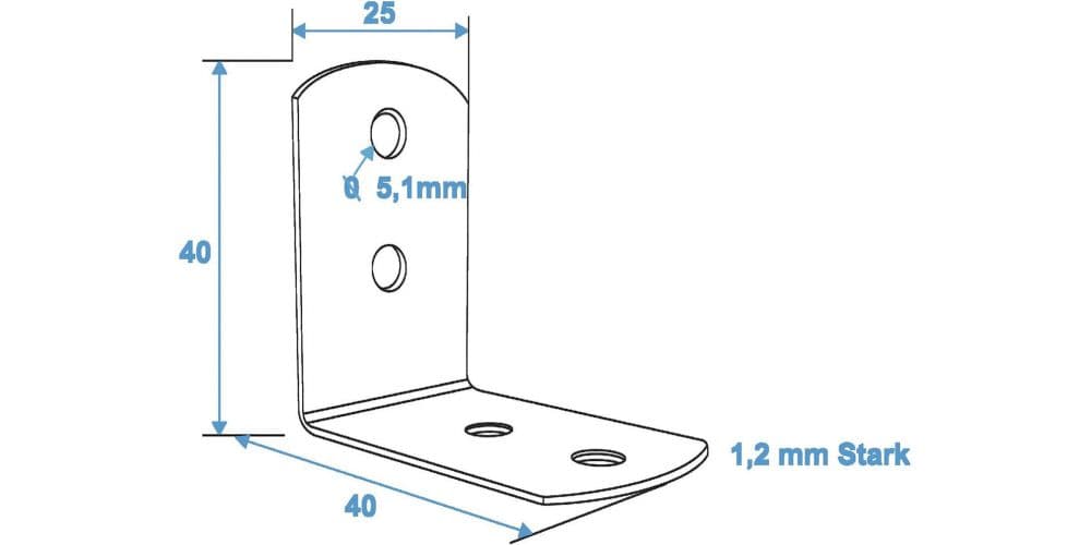 Roadinger Esquinero en L Pequeño 25x40mm Esquinero en L Pequeño 25x40mm