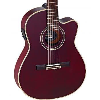Ortega rce138-t4str guitarra clásica electrificada stained red