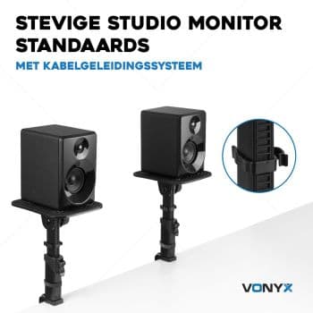 VONYX SMS32 Soportes Monitores Estudio con Abrazaderas SMS32 Mon.StandSet Tilt Clamp 28cm