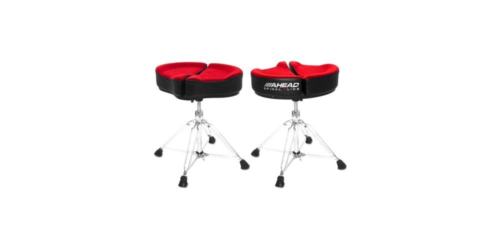 Ahead Drum Thrones SPG-R Banqueta 18" Spinal G Saddle Top de tela roja 4 patas SPG-R Banqueta 18" Spinal G Saddle Top de tela roj