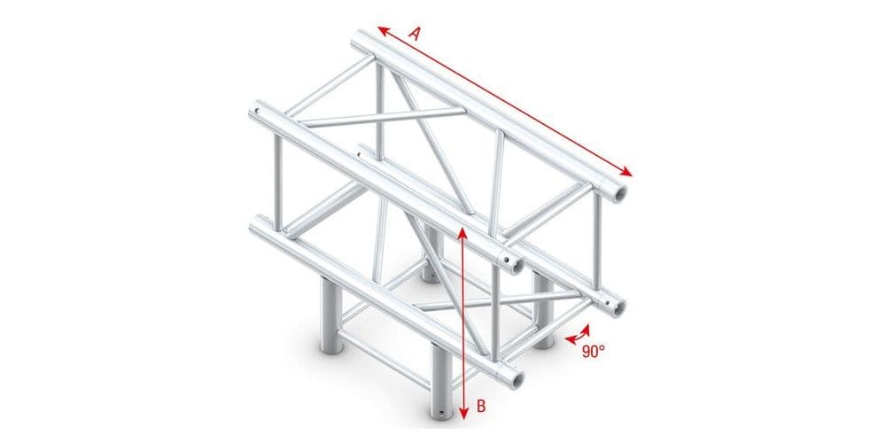 Showtec FQ40017HD T-Cross 3-way Heavy Duty Pro-40 Square F Truss FQ40017HD