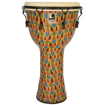 Toca Percussion SFDMX-14KB Kente Cloth Djembe Freestyle Mechanically Tuned SFDMX-14KB