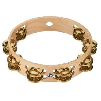 Latin percussion lp380b-br pandereta pro, 10 pulgadas, doble fila, latón