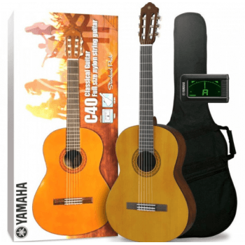 Yamaha c40 package std pack de guitarra clásica c40, afinador ytc5 y funda blanda.