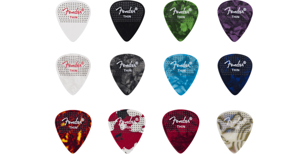 Fender 351 Dotted Celluloid Picks 12-Pack Thin Púas Guitarra 351 Dotted Celluloid Picks 12-Pack Thin