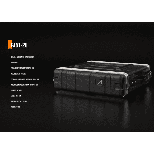 Audibax FA51 2U Rack Flightcase Negro FA51-2U Rack Case